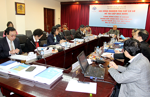 At the unit-level acceptance of the state-level project entitled “ASEAN Economic Community in new context of the world and the participation of Vietnam”, dated 31st January, 2014